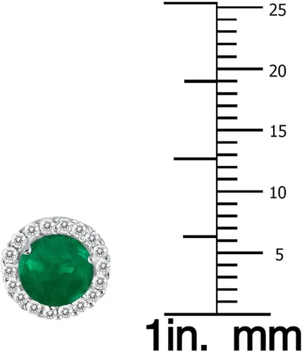 Miniatura 10 de Aretes de tuerca de diamantes naturales y piedras preciosas genuinas de 0.197 in en oro blanco de 14 quilates