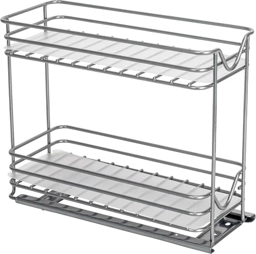 Miniatura 7 de Household Essentials Glidez - Organizador de almacenamiento extraíble de acero con recubrimiento en polvo con forros de plástico para uso en estante