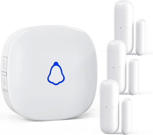 Miniatura 10 de Timbre de puerta METEK, alarma inalámbrica de sensor de contacto para puertas abiertas con alcance de 500 pies, 58 timbres y 5 niveles de volumen