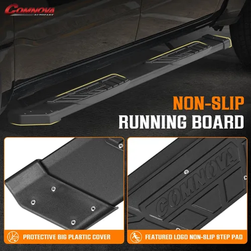 Miniatura 7 de COMNOVA Estribos de Aluminio Compatibles con 2007-2018 Silverado/GMC Sierra 1500 2500HD 3500HD Crew Cab, 2019 Silverado/Sierra 2500HD 3500HD Crew
