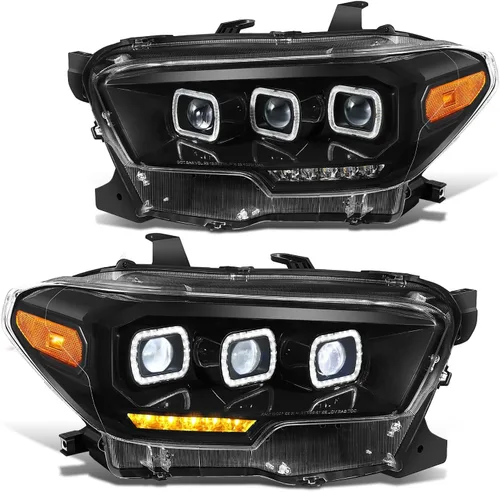 Miniatura 16 de DNA MOTORING HL-HAY-020-CH Par de faros de halo completos con señal de giro secuencial LED, medio anillo, compatible con modelos 08-14 Dodge