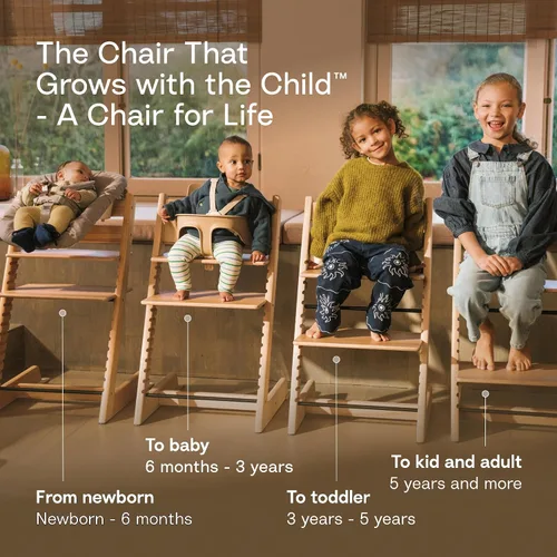 Miniatura 3 de Silla Tripp Trapp de Stokke, Negra - Silla ajustable y convertible para bebés, niños y adultos - Cómoda, conveniente y ergonómica - Diseño clásico