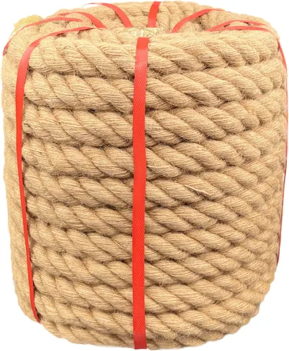 Miniatura 8 de Cuerda de cáñamo de 1 pulgada x 50 pies, cuerda trenzada de 4 hebras resistente para manualidades, decoración náutica, tira y afloja, paisajismo