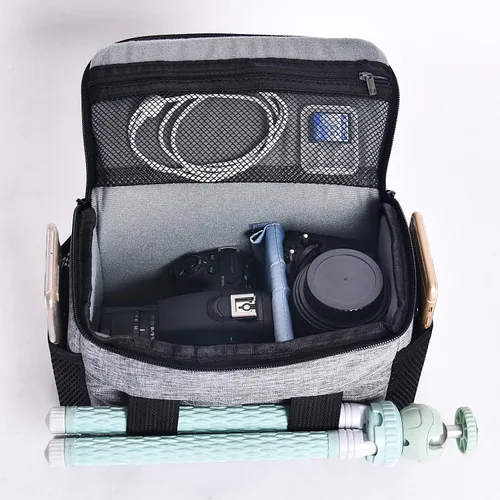 Miniatura 2 de FOSOTO Funda compacta para cámara SLR/DSLR compatible con Nikon P900 B500 D3500 D5600 D7500, Canon EOS T6 T7i T5 4000D 80D, Sony A73 sin espejo, Gris
