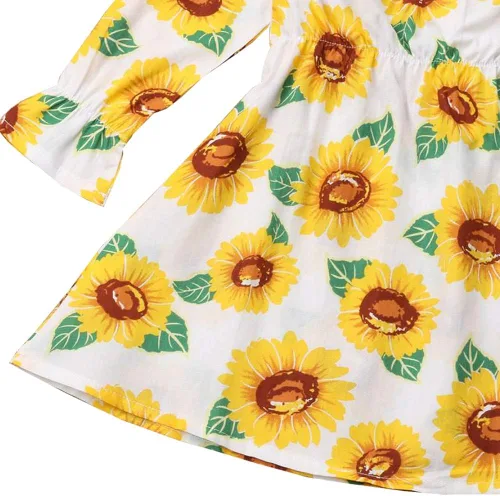 Miniatura 4 de Yokidi - Vestido de verano para niña (1 a 2.4in), diseño de girasol