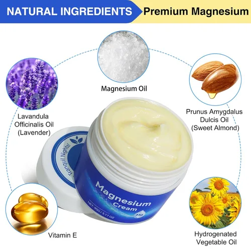 Miniatura 3 de ReliCo Crema de magnesio para pies - Aceite de magnesio puro de absorción rápida con vitamina E, loción de magnesio, 1 unidad