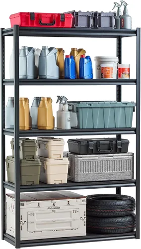 Miniatura 23 de VEVOR Storage Shelves, 5-Tier Adjustable, 2000 lbs Capacity, Heavy Duty Garage Storage Shelving Unit, Metal Utility Rack Shelf, for Kitchen Pantry