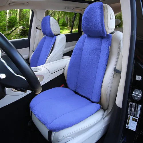 Miniatura 11 de FH Group Doe16 - Juego de cojines de asiento delantero de piel de conejo sintética, para la mayoría de automóviles, camiones, SUV o camionetas Beige