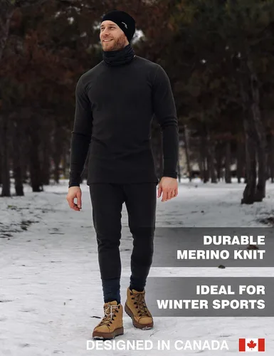 Miniatura 4 de Merino Wool Base Layer Mens - 320 Heavyweight Bottom Pants 100% Merino Wool Thermal Underwear Long Johns