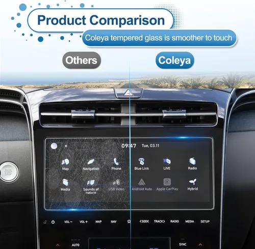 Miniatura 6 de Protector de pantalla Tucson 2022 2023 2024 para Hyundai Tucson (XRT/N Line/Limited/SEL/SEL Convenience) Pantalla táctil de 10.25 pulgadas, vidrio