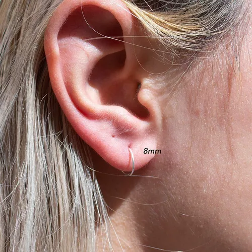 Miniatura 19 de Juego de 2 pares de anillos de nariz para cartílago pequeños para mujer, tragus, tabique, hélix, múltiples piercings finos