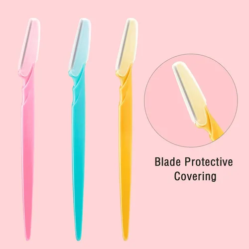 Miniatura 3 de Boao 60 piezas de afeitadora de cejas, herramienta de dermaplaning para mujeres y hombres, microcuchillas moldeadoras con cubierta de precisión