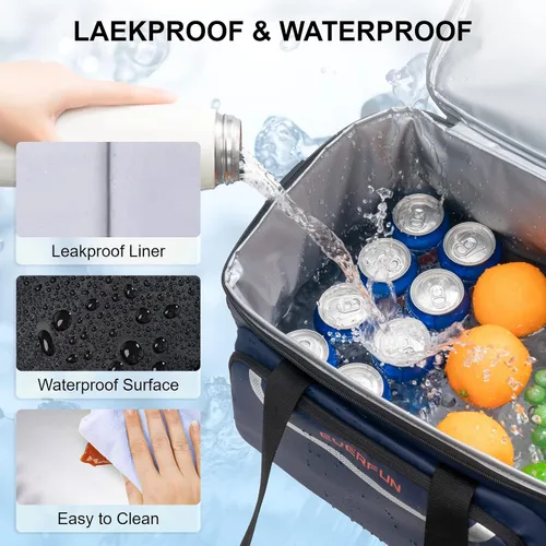 Miniatura 3 de EVERFUN Small Compact Cooler Bag 24/48 Can Insulated Lunch Box Double Deck Soft Leak-Proof Waterproof Collapsible Ice Chest for Men Women Work
