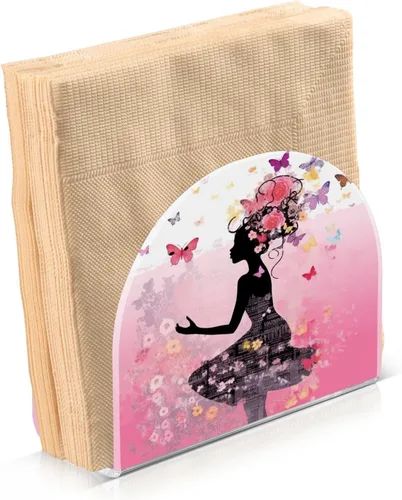 Miniatura 2 de Servilleteros de flores y mariposas para niñas, para mesas, servilleteros de acrílico transparente, servilleteros de cóctel para cocina