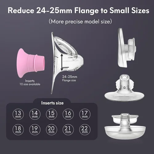 Miniatura 3 de Inserto de brida de 0.78 pulgadas compatible con bombas portátiles Elvie Stride, S18 S21 S23, Medela, para Spectra S1 S2, TSRETE, Momcozy S9 Pro S10