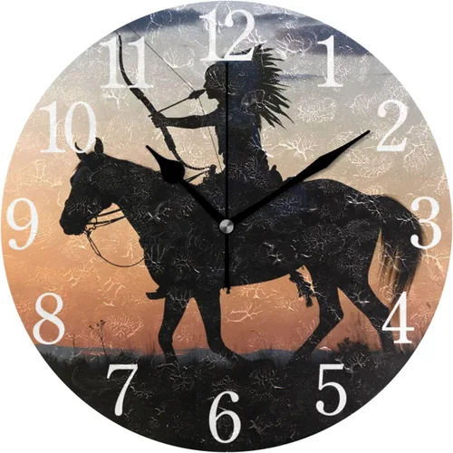 Miniatura 10 de senya Wall Clock African American Woman Silent Non Ticking Operated Round Easy to Read Home Office School Clock