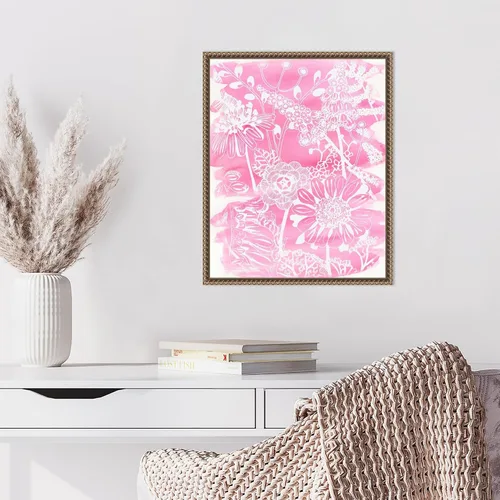 Miniatura 5 de Amanti Art Lienzo enmarcado para pared, 20 x 16 pulgadas, ramo fucsia II de Chariklia Zarris, lienzo enmarcado para pared, obras de arte de flores