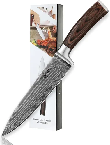 Miniatura 14 de Wakoli EDIB - Cuchillo deshuesador de damasco, hoja de precisión de 5.7 pulgadas, cuchillo de cocina profesional con núcleo VG10, mango ergonómico