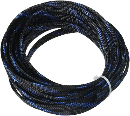 Miniatura 11 de Aicosineg Funda de cable trenzado flexible de PET de 16 pies de ancho de 0.5 pulgadas de ancho, funda de malla de alambre flexible para TV, audio