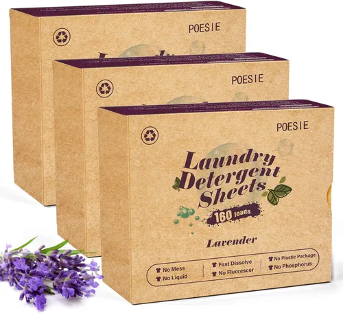 Miniatura 38 de Poesie Hojas de Detergente para Ropa Hojas de Jabón para Ropa para Viajes Camping Hojas para Lavar Ropa Sin Fragancia 1 Mini Caja 40
