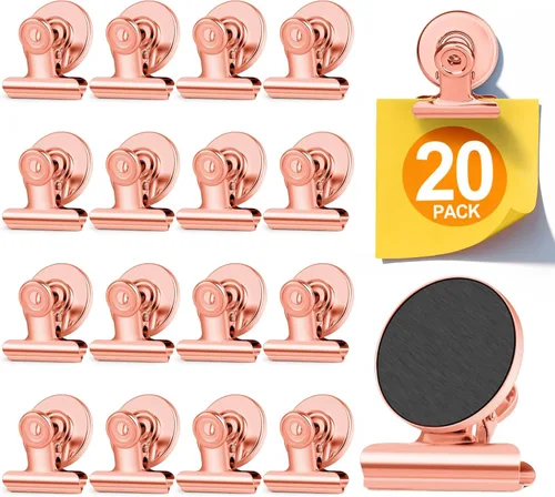 Miniatura 19 de 20 unidades de clips magnéticos, imanes para nevera, imanes para refrigerador, clips magnéticos negros para pizarra, imanes de clip