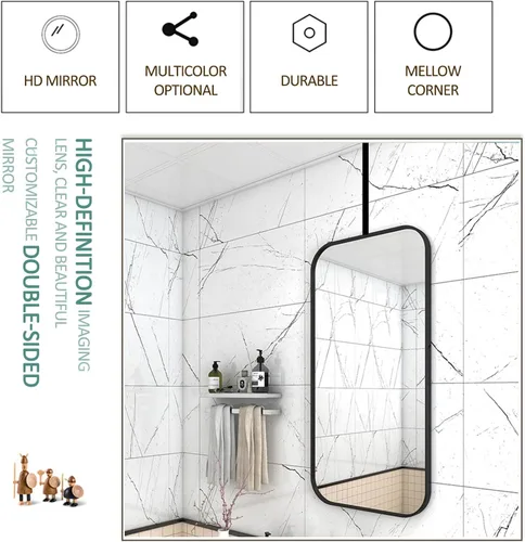Miniatura 7 de Espejo decorativo flotante para baño, espejo colgante de techo, espejos de maquillaje para el hogar o el hotel, vestidores, con marco de metal