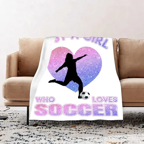 Miniatura 2 de Manta de fútbol para niñas, regalos de fútbol para niñas y niños, manta de franela de forro polar suave y cálida para niñas, regalos de fútbol