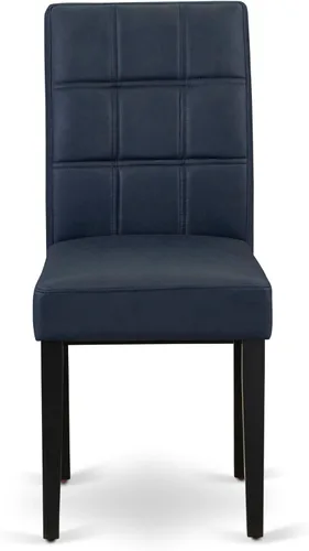 Miniatura 15 de East West Furniture NFAS3-BLK-09 - Juego de mesa de cocina de 3 piezas, incluye una mesa de madera y 2 sillas acolchadas de tela de poliéster azul