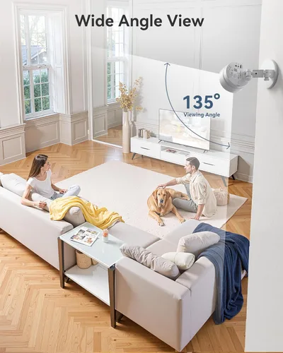 Miniatura 9 de FOSCAM Cámara de seguridad 3K 5MP para interiores, 0.08 oz y 0.18 oz WiFi magnética Mini perro/gato/mascota/bebé, detección de movimiento Blanco