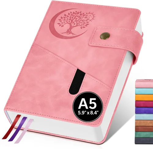 Miniatura 15 de PAIBAS Cuaderno de diario con líneas gruesas de 365 páginas para hombres y mujeres, diarios grandes de cuero A4 para escribir, cuadernos de tapa