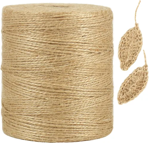 Miniatura 12 de Tenn Well Hilo de yute natural, 300 metros, cuerda de yute de 2 mm para manualidades y jardinería, hilo de yute marrón para envoltorios de regalo