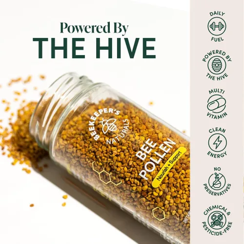 Miniatura 2 de Beekeeper's Naturals - Gránulos de polen de abeja 100% crudos, enzimas naturales preservadas, fuente de vitamina B, minerales, aminoácidos