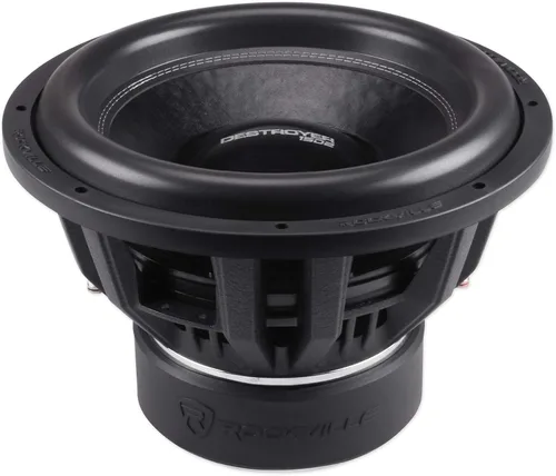Rockville Destroyer 12D2 - Subwoofer para automóvil de competición de 12 pulgadas, pico de 8000 W / 2000 W RMS, Dual 2-Ohmios, bobinas de voz hechas