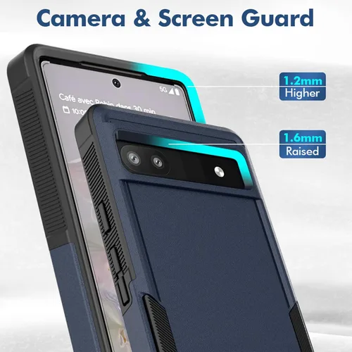 Miniatura 5 de Oumida Funda para Google Pixel 6A, funda de teléfono Dual Guard Pixel 6A, carcasa rígida de silicona híbrida a prueba de golpes, funda protectora