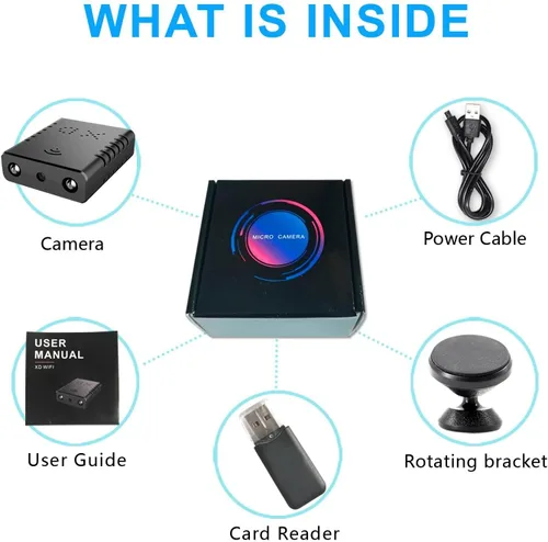 Miniatura 9 de Detector de cámara WiFi inalámbrico más pequeño, cámara de seguridad HD1080P, monitor portátil para bebé, cámara de niñera con grabación de video