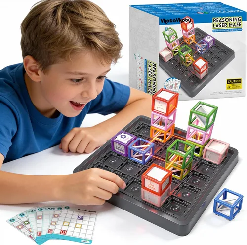 Juego de razonamiento de laberinto láser 2026, juguetes STEM para edades de 8 a 13 años con más de 60 desafíos, juegos de mesa para niños de 8 a 13