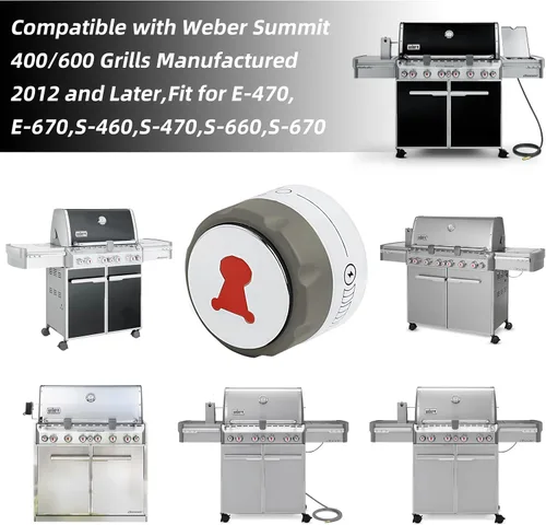 Miniatura 3 de NOVINO Perillas de parrilla para Weber Summit, paquete de 2 pomos de parrilla de control iluminados 91538 para Weber Summit 2012+ 400/600 Series