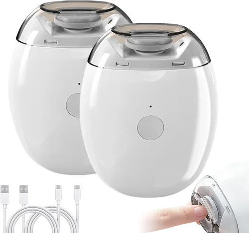 Miniatura 10 de Cortaúñas eléctrico automático 2026 Molinillo de uñas recargable por USB con luz LED Herramienta silenciosa de cuidado de uñas de 3 velocidades