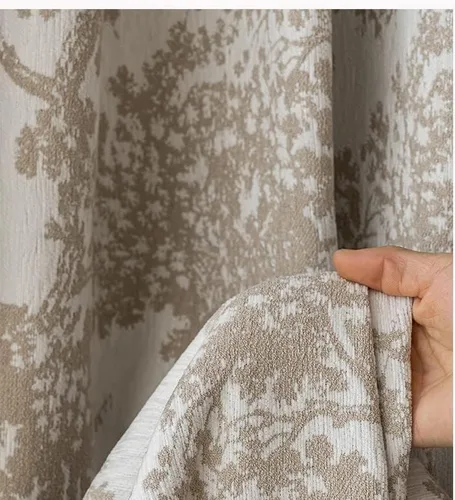 Miniatura 4 de Cortinas florales de granja semiopacas para sala de estar, paneles de cortina blackout de jacquard de 45 pulgadas de largo, cortinas con bolsillo