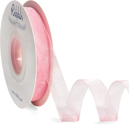 Miniatura 38 de Ribbli - Cinta de organza color oro pálido, 1/2 pulgadas x 50 yardas continuas, cinta transparente dorada para envolver regalos, envolver galletas
