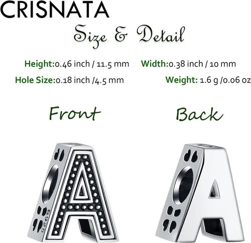 Miniatura 2 de Dijes vintage con inicial de la A a la Z, plata de ley 925, 26 cuentas del alfabeto, trébol calado de 4 hojas, se adapta a collar de pulsera