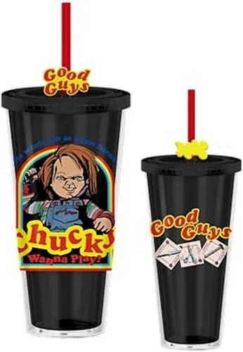 Miniatura 14 de Silver Buffalo Disney Una Loca Aventura de Goofy con Goofy, Max Goof, Roxanne y Bobby Zimuruski - Vaso de plástico para bebidas frías con tapa