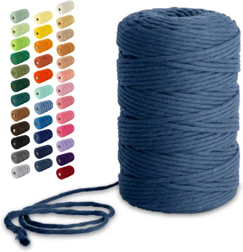 Miniatura 154 de Nook Theory - Cuerda de macramé de 3 mm, 220 yardas de cuerda de algodón, hilo de 4 mm y 5 mm, cuerda para manualidades, perfecta para colgantes