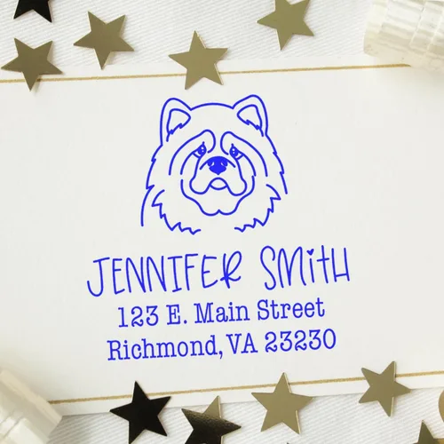 Miniatura 3 de Sello de dirección personalizado Basset Hound – Sello personalizable con nombre y dirección para sobres, ideal para amantes de los perros