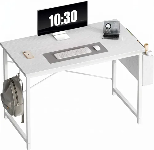 Miniatura 10 de OLIXIS Escritorio de computadora de 44 pulgadas, escritorios de oficina en casa para espacios pequeños, mesa de estudio, escritura, trabajo