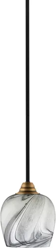 Miniatura 223 de Toltec Lighting Paramount - Mini colgante de 1 luz en acabado negro mate con cristal de arte perla de 7 pulgadas y estilo negro