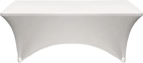 Miniatura 2 de YOUR CHAIR COVERS Mantel rectangular de elastano ajustable de 5 pies, color blanco, para decoración de bodas, eventos, patio, cubierta elástica