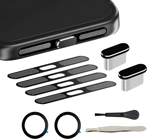 Miniatura 15 de Funda antipolvo de metal para altavoz iPhone 17 Pro Max, protector de malla antipolvo, cero pérdida de sonido, ajuste invisible, compatible