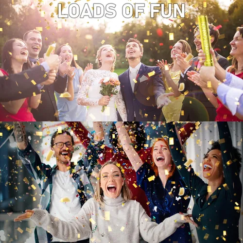 Miniatura 3 de Paquete de 5 cañones de confeti dorados de 12 pulgadas, cañones de confeti para fiestas de graduación, bodas, fiestas de cumpleaños y celebración