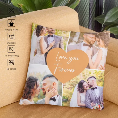 Miniatura 6 de Easycosy Almohada personalizada con texto de imagen, funda de almohada con foto, regalos personalizados para parejas, funda de cojín con foto, 4